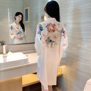 性感开衫 麦德龙韩版 薄款 新款 睡衣高级感轻奢宽松家 冰丝睡裙女夏季