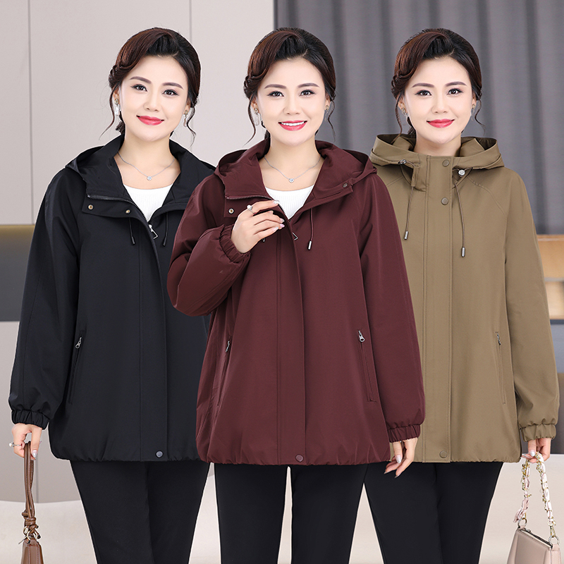 特大码中长款连帽风衣200斤