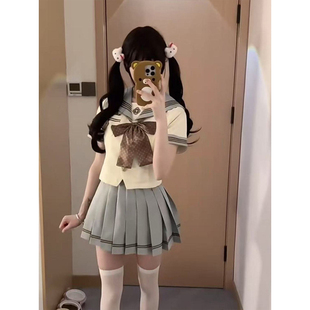 原创水手服长短袖衬衫2026新款百搭薄荷巧JK短裙JK制服裙超仙爆款