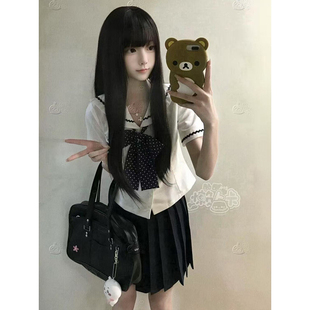 夏季 学生 中山道线学院原创日系校供水手服短袖 jk制服上衣短裙套装