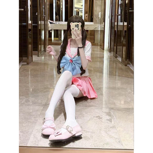jk制服套装粉色二本水手服夏季软萌可爱少女学生学院风大蝴蝶结