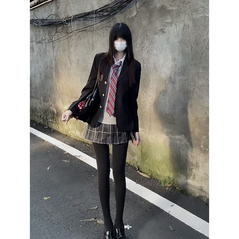 秋季西服西装日系JK女生制服外套马甲背心衬衫百褶裙校供学院套装