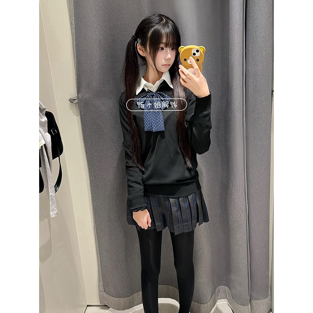 jk制服JK套装玫红秋冬针织开衫外套日系学院粉色衬衫长袖糖果