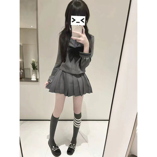 开学季学生制服日系jk灰二本水手服长短袖套装百褶裙学院校供上衣