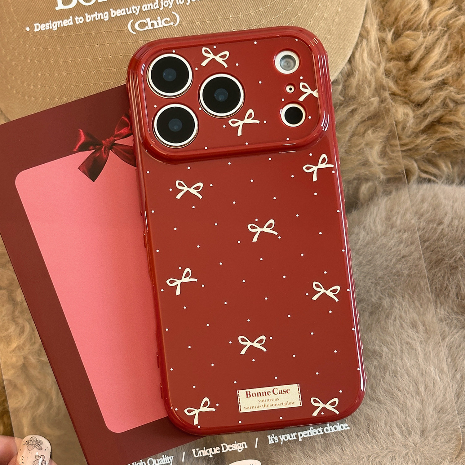 【AI相机键包裹】简约标签蝴蝶结适用iPhone17promax手机壳新款苹果16少女款15全包防摔14保护套13复古12喜庆