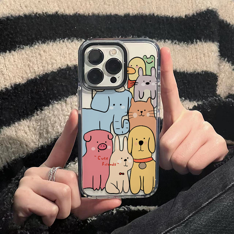 趣味可爱动物适用15Pro苹果17手机壳iPhone16promax不会撞壳的12新款11透明XR防摔XS小众13软壳14pro/Air