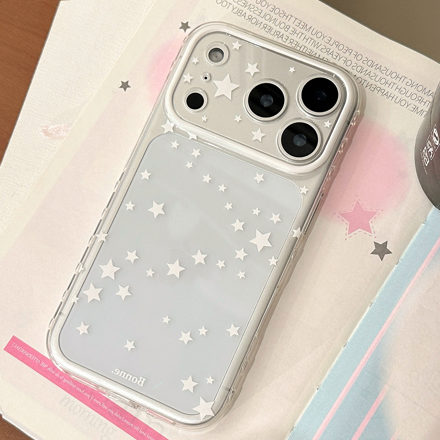 【AI智能按键全包】ins满屏白色星星适用17promax透明苹果手机壳iPhone16pro硅胶软壳15新款简约14防摔13女12