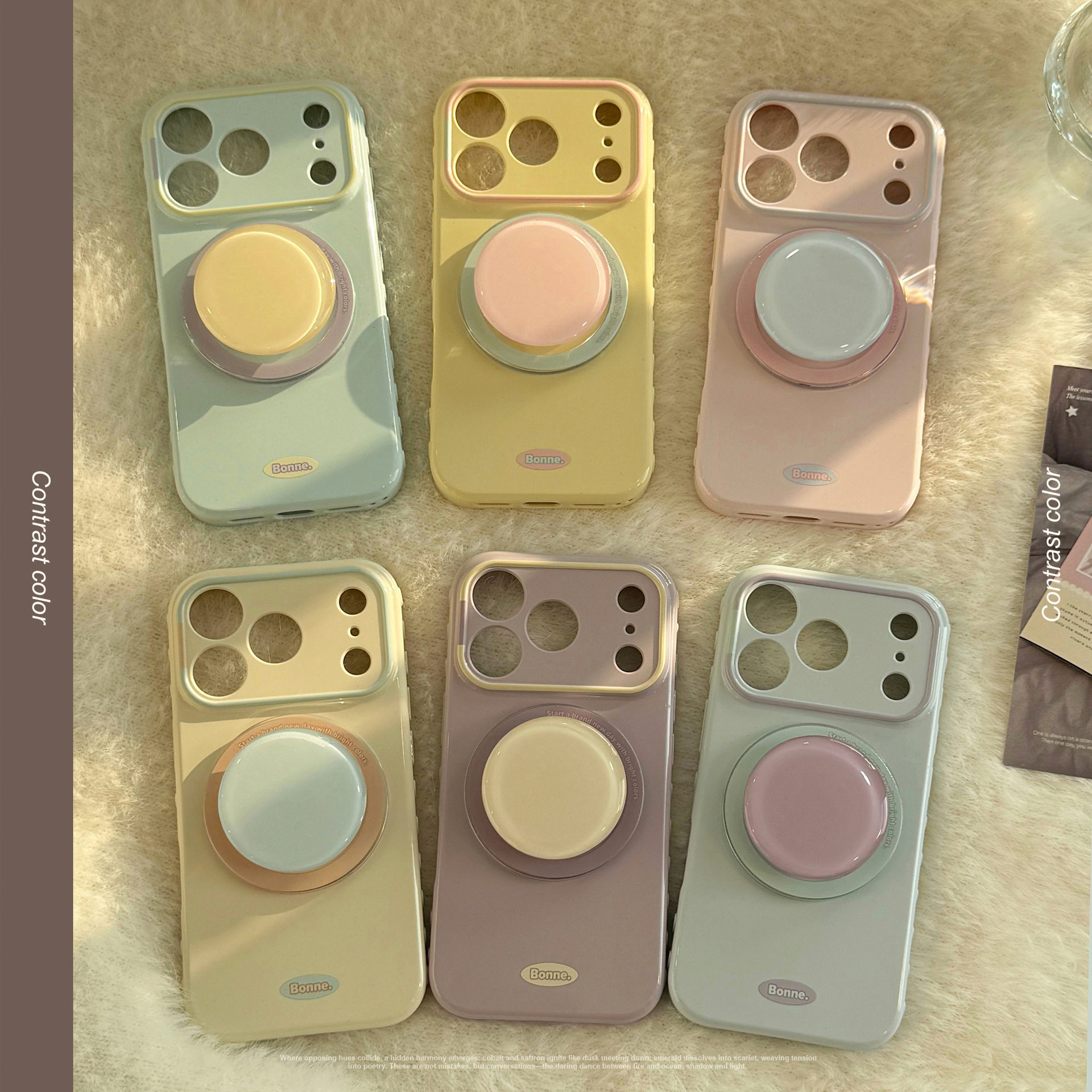 【ai相机按键全包】简约撞色磁吸支架适用17promax苹果手机壳iPhone16PM软壳15防摔14少女13新款12小众高级感