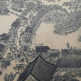 国画清明上河图装 珍藏版 饰画精致装 裱卷全字画壁画卷轴工艺人物画