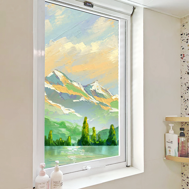 卫生间窗户磨砂贴纸隐私透光美化