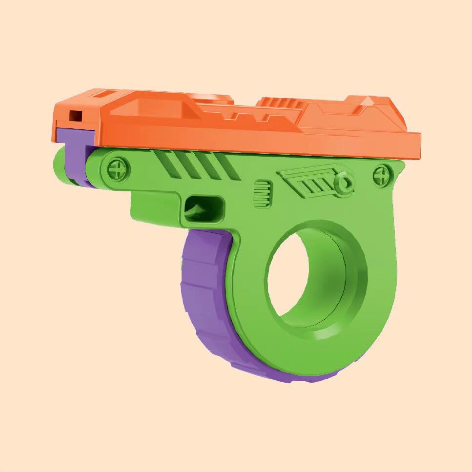 2024新款3D儿童萝卜左轮M1911口哨按压推牌旋转仿真edc解压玩具枪图片