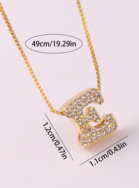 新款时尚英文26个字母吊坠 镶锆石精致款金色diy手链项链配件