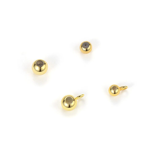 S925纯银硅胶定位珠加圈调节珠配件DIY项链手链伸缩珠3mm4mm
