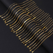 不锈钢金色手链 百搭手环饰品钛钢手链 跨境热销女士镀18K真金时尚