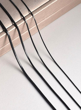 时尚简约不锈钢百搭风黑色方蛇链蛇骨链男生项链锁骨链现货