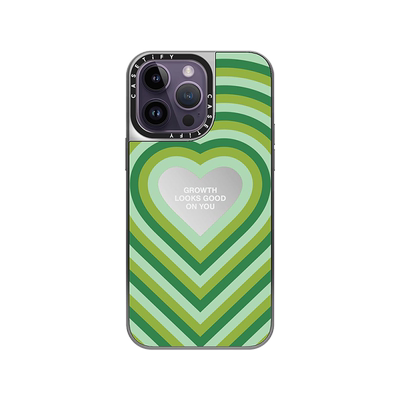 绿色爱心iPhone镜面手机壳