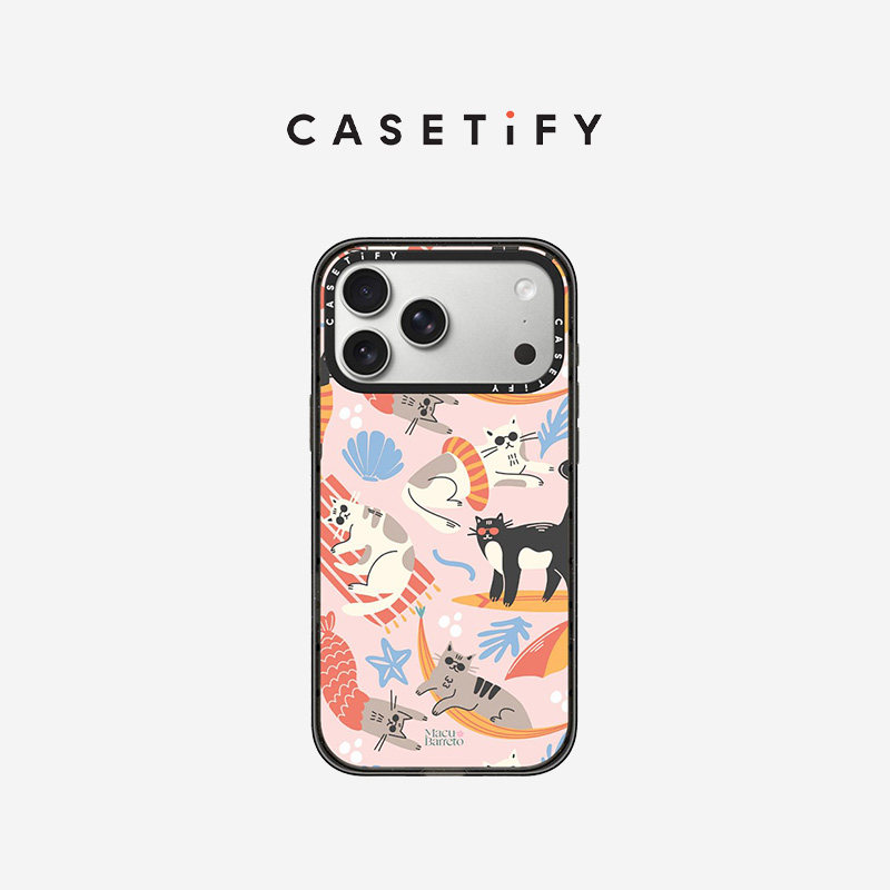 CASETiFY Pink Light Studio系列 温馨猫咪 适用于苹果iPhone17ProMax/17Pro/16ProMax/16Pro手机壳