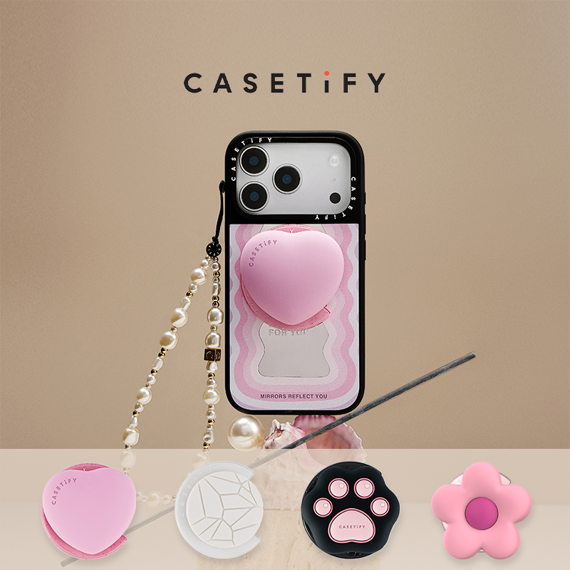 CASETiFY 立体气囊磁吸支架 几何拼图/砰砰爱心/黑糖猫爪/花朵 适用Magsafe磁吸手机支架通用