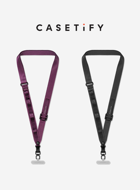CASETiFY 磁扣背带 黑色/紫红色 适用于iPhone全系列 手机配件背带挂绳