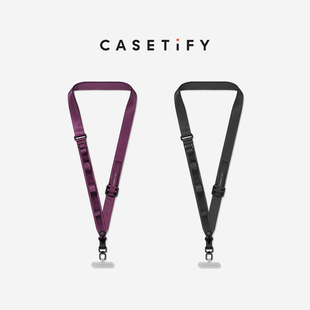 CASETiFY 磁扣背带 黑色/紫红色 适用于iPhone全系列 手机配件背带挂绳