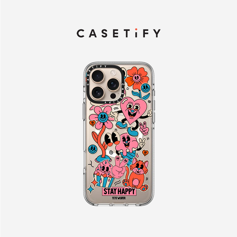CASETiFY Yeye Weller系列 保持开心 适用于iPhone16ProMax/16Pro/iPhone15ProMax/15Pro透明手机壳