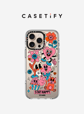 CASETiFY Yeye Weller系列 保持开心 适用于iPhone16ProMax/16Pro/iPhone15ProMax/15Pro透明手机壳