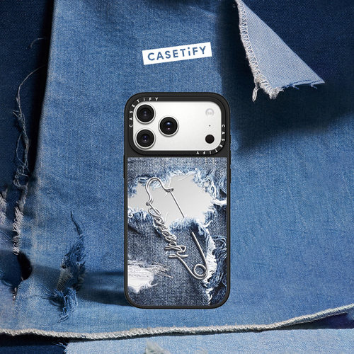 CASETiFY 丹宁宣言系列 别针箴言 适用于苹果iPhone17ProMax/17Pro/Air/16ProMax/16Pro牛仔风镜面手机壳