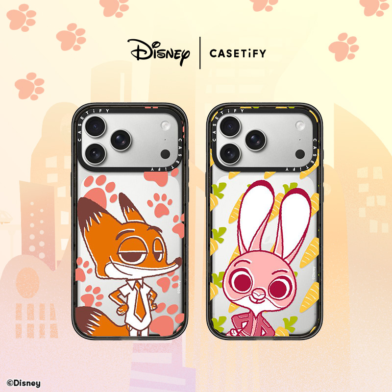 迪士尼 疯狂动物城2 x CASETiFY 联名系列 尼克&朱迪单人 适用于苹果iPhone17ProMax/17Pro/16PM情侣款手机壳