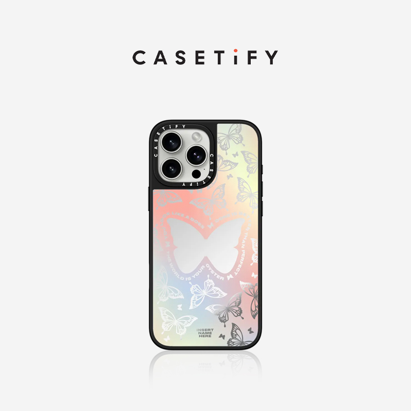 CASETiFY幻彩蝴蝶 适用于适用于iPhone16ProMax/16Pro/15ProMax/14ProMax/华为Mate60pro镜面手机壳