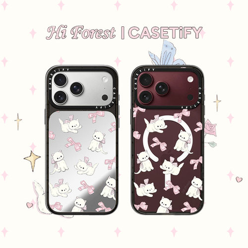 CASETiFY 森林早报系列 蝴蝶结小猫 适用于苹果iPhone18ProMax/18Pro/17ProMax/17Pro/16ProMax/16Pro手机壳