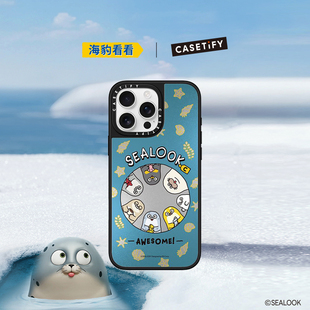海豹看看联名 冰洞唱片 适用于iPhone16ProMax Sealook 15ProMax CASETiFY 16Pro 15Pro镜面手机壳
