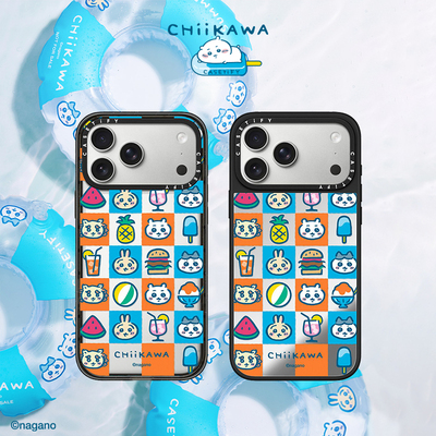 Chiikawa x CASETiFY联名 吉伊卡哇 清凉格纹 适用于苹果iPhone17ProMax/17Pro/Air/16ProMax16Pro镜面手机壳