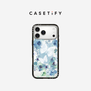 17Pro Air 16ProMax CASETiFY 15ProMax 适用于苹果iPhone17ProMax 16Pro 15Pro手机壳 蓝蝴蝶花园