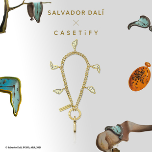 萨尔瓦多·达利 x CASETiFY 融化的钟锁链型手机挂链 适用于iPhone手机配件手机腕带