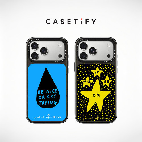 CASETiFY Constant Bagel Therapy系列 会没事的/友善一点或哭着努力 适用于苹果iPhone18ProMax/18Pro手机壳