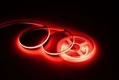 cob灯带防水红光超高亮480颗灯条24V红色320灯喜庆红家装展会装饰