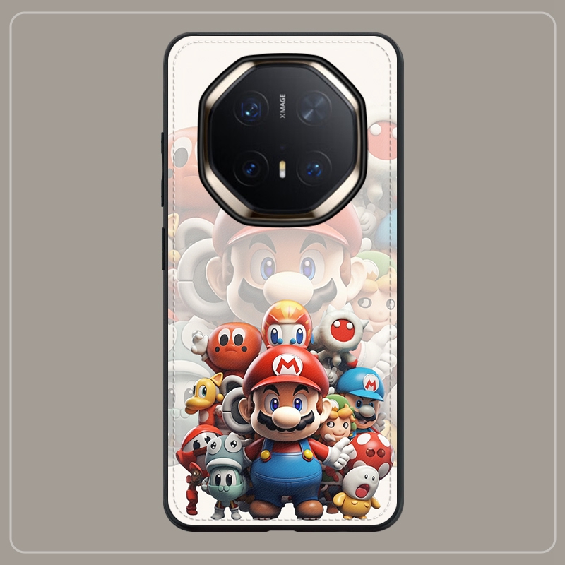 超级马里奥适用华为mate70rs非凡大师手机壳皮纹mate60r保护套全包防摔mate40rs保时捷mate50rs定制男女