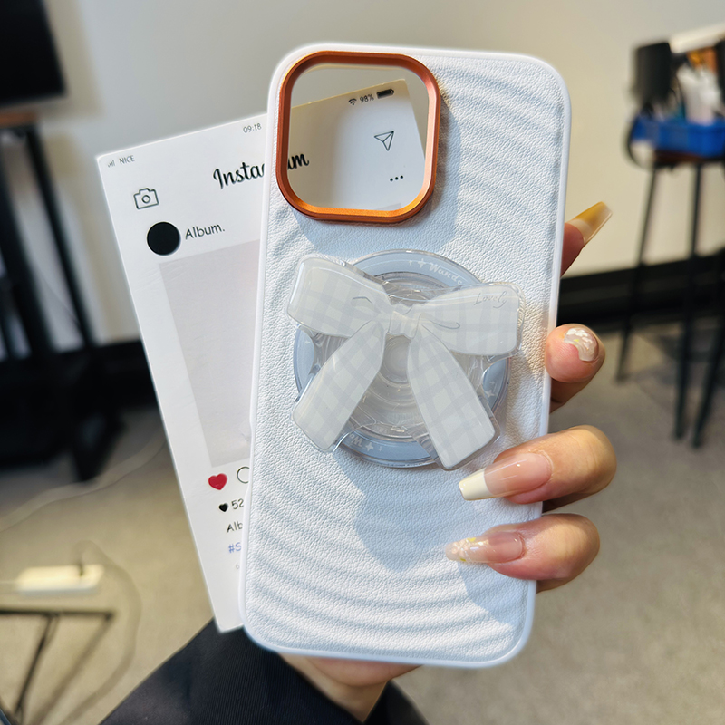 高级磁吸适用iphone16手机壳波漾纹苹果15promax保护套全包防摔16pro软边防摔卡通可爱磁吸气囊支架15plus