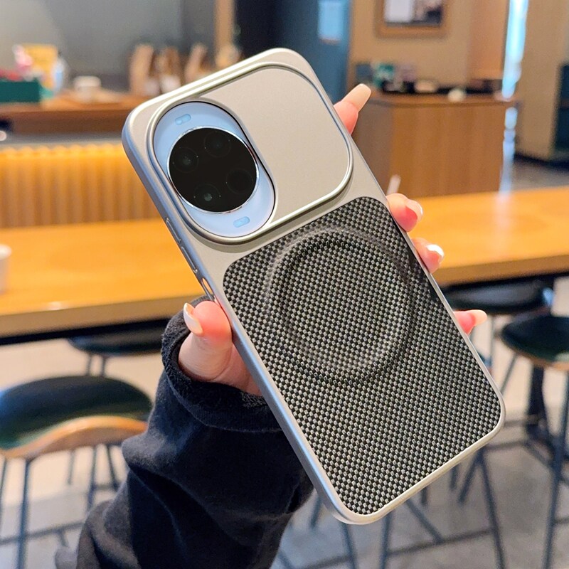 高级真科纳黑适用华为nova15手机壳肤感银灰色nova15Pro保护套磁吸全包硬壳防摔nova15ultra超薄质感皮纹纹理