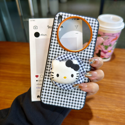 磁吸kity适用vivox300pro手机壳格纹vivox300s保护套皮纹X300ultr软边防摔x200pro卡通可爱磁吸气囊支架x100s