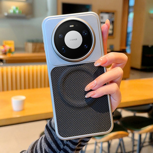 高级真科纳黑适用华为mate80Pro手机壳肤感银灰色mate80保护套磁吸全包硬壳防摔mate80promax皮纹超薄质感