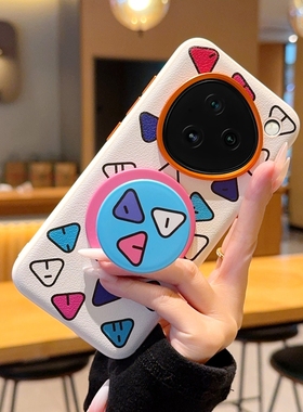 创意图案适用努比亚M153豆包手机壳皮纹努比亚M153保护套全包软边高档磁吸气囊支架M153豆包AI橙色金属镜头