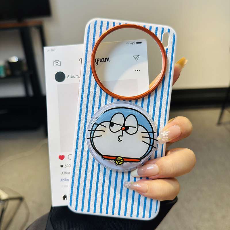 高级磁吸适用努比亚M153豆包手机壳蓝条纹nubia M153保护套全包防摔M153软边卡通可爱磁吸气囊支架