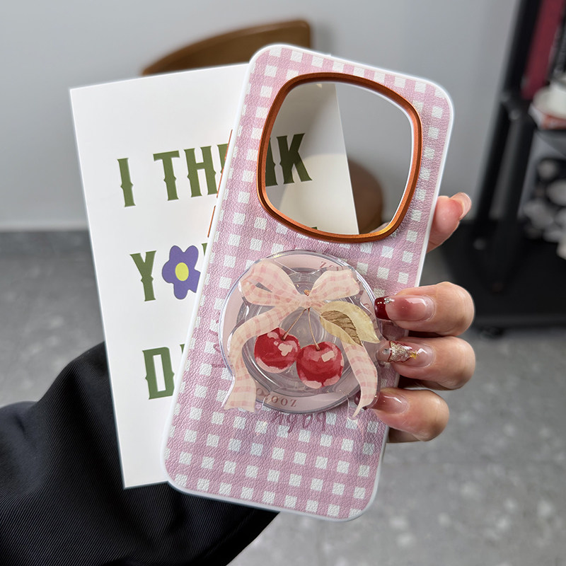 适用荣耀magic8rsr保时捷手机壳皮纹格纹创意磁吸magic8RSR保护套全包防摔软边magic7RSR卡通磁吸气囊支架