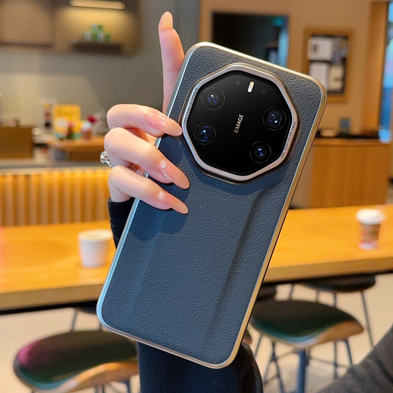 高级肤感荔枝纹适用华为mate80RS手机壳电镀钛灰mate80RS非凡大师保护套三包硬壳防摔mate80RS高档简约男女