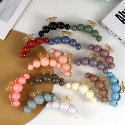 diy鲨鱼头饰韩国发夹夹小香风后脑勺五圆磨砂雾面高级抓夹感盘发