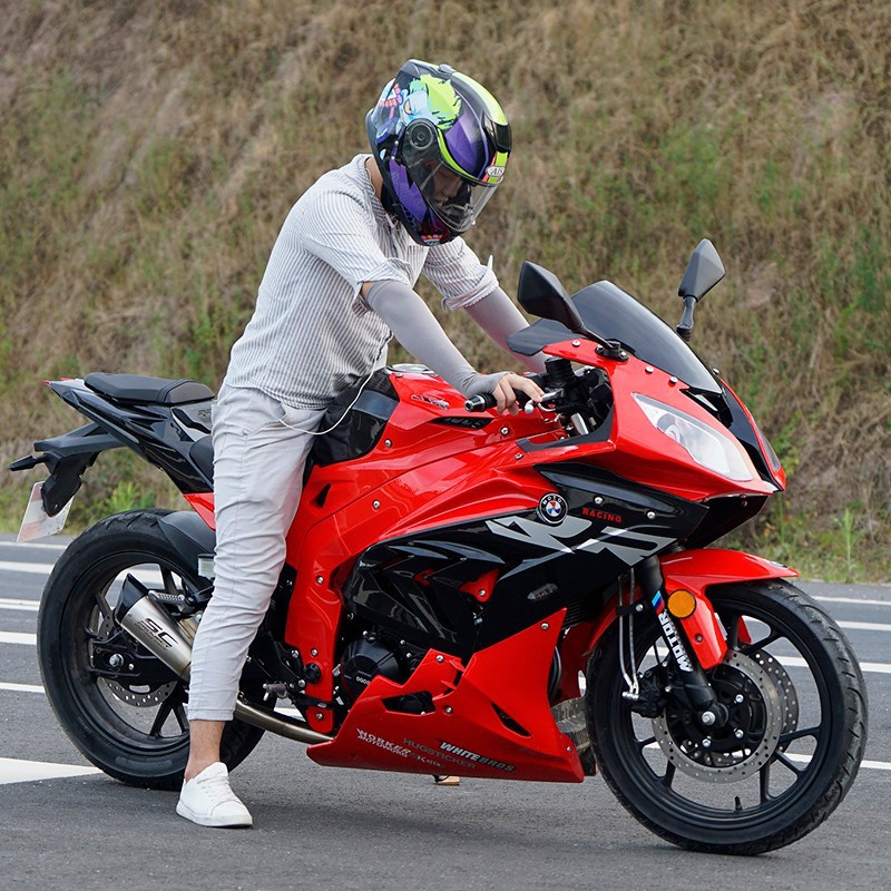 【可上牌】新款大排摩托车跑车 双R400CC水冷个性重机车燃油整车