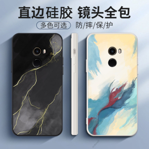 艺术油画适用小米mix2手机壳新款硅胶全包防摔保护套男mis2女潮mi软壳mx2个性mlx2外壳送钢化膜全陶瓷尊享版