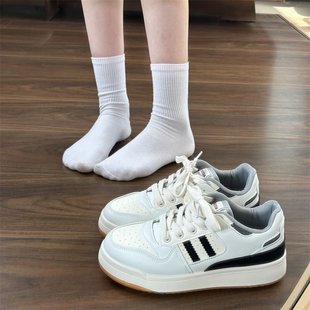 子ins超火小众百搭板鞋 厚底小白鞋 增高休闲运动鞋 女2025春季 新款