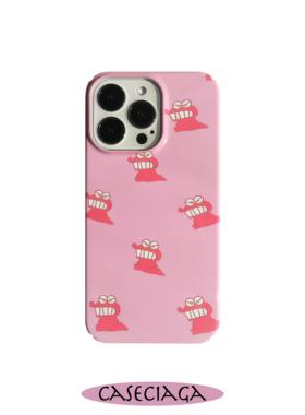 CASECIAGA14promax蜡笔小新粉色小恐龙小众简约创意手机壳ins风亮面菲林壳全半包12pm硬壳13XR安卓